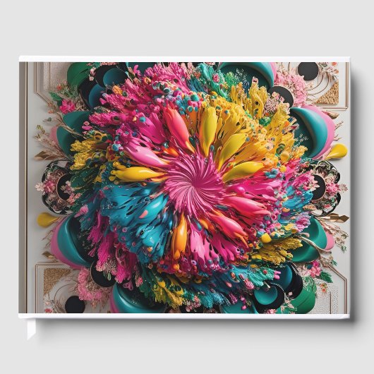 Maximalist Printable Eclectic Abstract Kleurrijk Gastenboek (Voorkant)