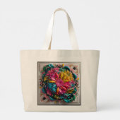 Maximalist Printable Eclectic Abstract Kleurrijk Grote Tote Bag (Achterkant)