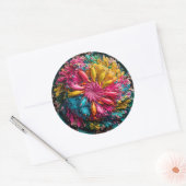 Maximalist Printable Eclectic Abstract Kleurrijk Ronde Sticker (Envelop)