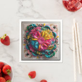 Maximalist Printable Eclectic Abstract Kleurrijk Servet (Insitu)