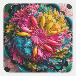 Maximalist Printable Eclectic Abstract Kleurrijk Vierkante Sticker