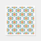 Maximalist Rainbow Floral Fountain 70s Ogee Servet (Voorkant)