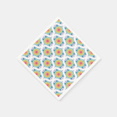 Maximalist Rainbow Floral Fountain 70s Ogee Servet (Hoek)