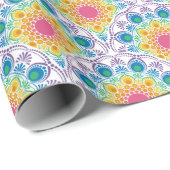 Maximalist Rainbow Floral Fountain Art Deco Cadeaupapier (Rol Hoek)