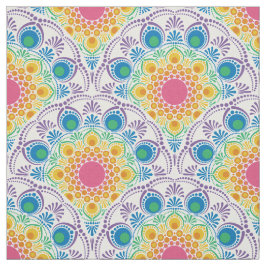 Maximalist Rainbow Floral Fountain Art Deco Scales Stof