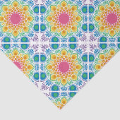 Maximalist Rainbow Floral Fountain Diamond Tegel Tissuepapier (Detail)