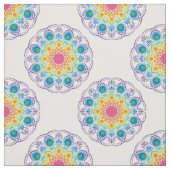 Maximalist Rainbow Floral Fountain Polka Dot Stof (Swatch)