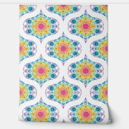 Maximalist Rainbow Floral Fountain Retro Ogee Behang