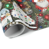 Maximalist Retro Christmas Collage Cadeaupapier (Rol Hoek)