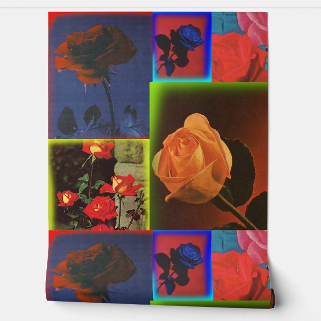 Maximalist Retro Roos Behang (Afrollen)