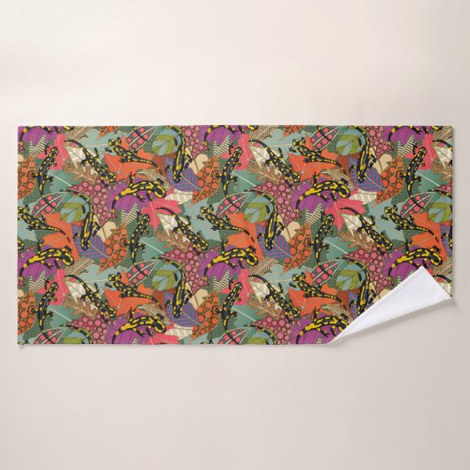 maximalist salamander forest badhanddoek (Badhanddoek)