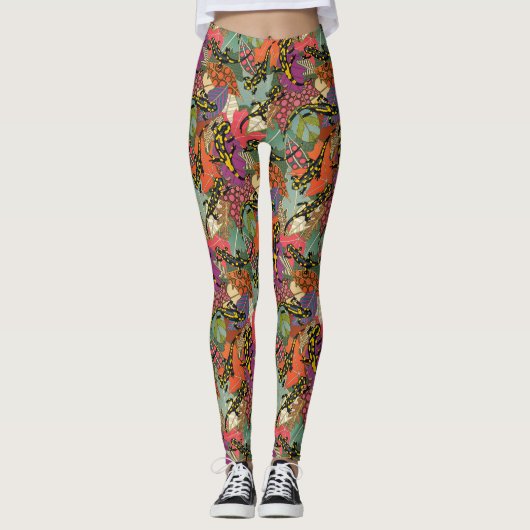 maximalist salamander forest leggings (Voorkant)