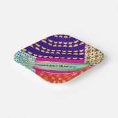 Maximalist Verjaardag Herhalende Patronen Kleurrij Papieren Bordje (Gebogen)