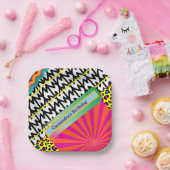 Maximalist Verjaardag Herhalende Patronen Kleurrij Papieren Bordje (Feest)