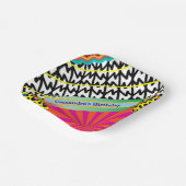 Maximalist Verjaardag Herhalende Patronen Kleurrij Papieren Bordje (Gebogen)