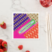 Maximalist Verjaardag Herhalende Patronen Kleurrij Servet (Insitu)