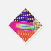 Maximalist Verjaardag Herhalende Patronen Kleurrij Servet (Hoek)