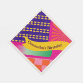 Maximalist Verjaardag Herhalende Patronen Kleurrij Servet (Hoek)