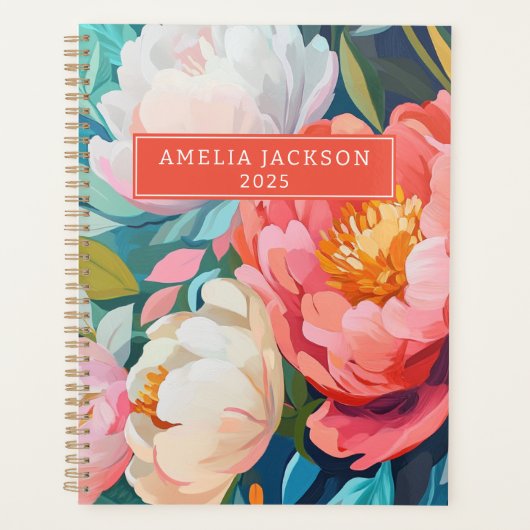 Maximalist Vibrant Floral Bold en kleurrijk 2025 Planner (Voorkant)
