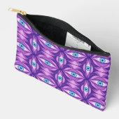 Maximalistisch Abstract Botanisch Oogpatroon Paars Etui (Open)
