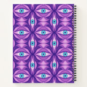 Maximalistisch Abstract Botanisch Oogpatroon Paars Notitieboek (Achterkant)