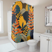 Maximalistisch Abstract kleurrijk patroon Douchegordijn (In situ)