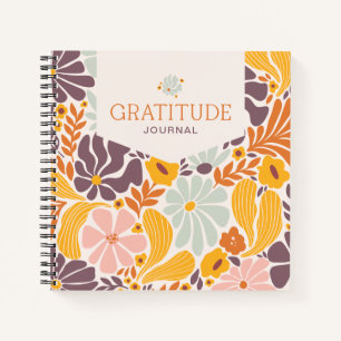 Maximalistisch Bloemendagboek met Retro Bloemen Notitieboek