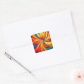 Maximalistisch bloemengolvend ontwerp vierkante sticker (Envelop)