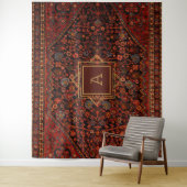 Maximalistisch Decor Monogrammed  tapijtpatroon Wandkleed (In situ)