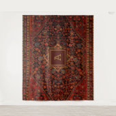 Maximalistisch Decor Monogrammed  tapijtpatroon Wandkleed (Voorkant)
