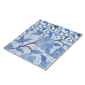 Maximalistisch Frans Cottage Blauw Bloemen Tegeltje (Zijkant)