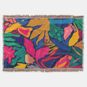 Maximalistisch helder kleurrijk bloemenpatroon win deken (Voorkant)