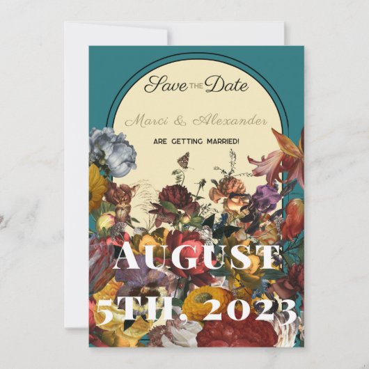 Maximalistisch jasje met toned Wedding Save the Da Date (Voorkant)