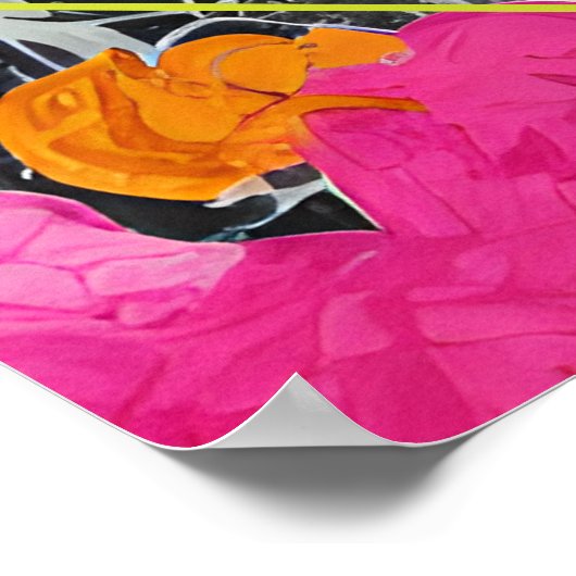 Maximalistisch Modern Marbled Bloemen Bruiloft Wel Poster (Hoek)