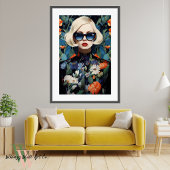 Maximalistisch portret van vrouw in vet kleuren poster