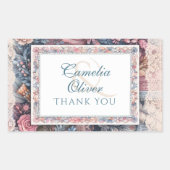 Maximalistisch trouwcadeau geschenk antieke bloeme rechthoekige sticker (Voorkant)