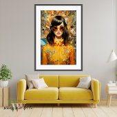 Maximalistisch vet kleurrijk vrouwenportret poster