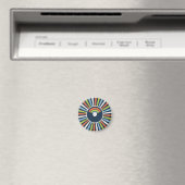 Maximalistische 80er-Sonnenstrahlen in Persimone Magneet (Insitu (Vaatwasser))
