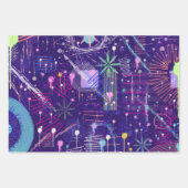 Maximalistische Abstract op Paars Inpakpapier Vel (Voorkant 3)
