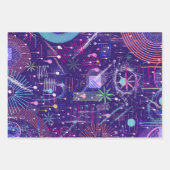Maximalistische Abstract op Paars Inpakpapier Vel (Voorkant)
