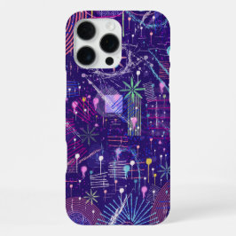 Maximalistische Abstract op Paars iPhone 16 Pro Max Hoesje