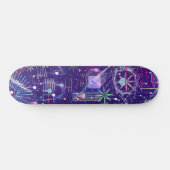 Maximalistische abstract op paars persoonlijk skateboard (Horizontaal)