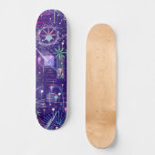 Maximalistische abstract op paars persoonlijk skateboard (Voorkant)