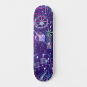 Maximalistische abstract op paars persoonlijk skateboard (Voorkant)