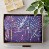 Maximalistische abstract op paars tissuepapier (Geschenk)