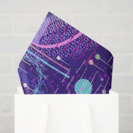 Maximalistische abstract op paars tissuepapier