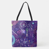 Maximalistische Abstract op Paars Tote Bag (Voorkant)