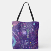 Maximalistische Abstract op Paars Tote Bag (Achterkant)