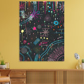 Maximalistische Abstracte Expressie Canvas Afdruk (Insitu (Woonkamer))