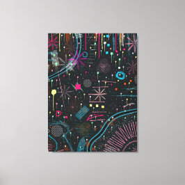 Maximalistische Abstracte Expressie  Canvas Afdruk